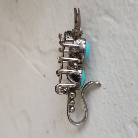 Cool Vintage Native American Navajo Turquoise & Sterling Scorpion Pin/Pendant 🦂 - Picture 9 of 12